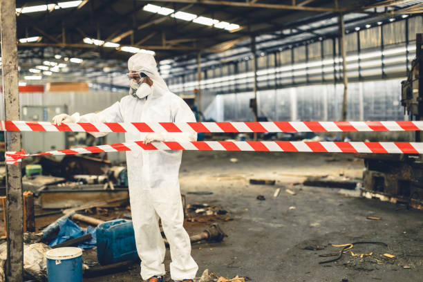 Professional Sewage Cleanup technician working in Manvel, TX